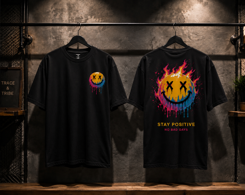 Stay Positive Oversized Graphic T-Shirt