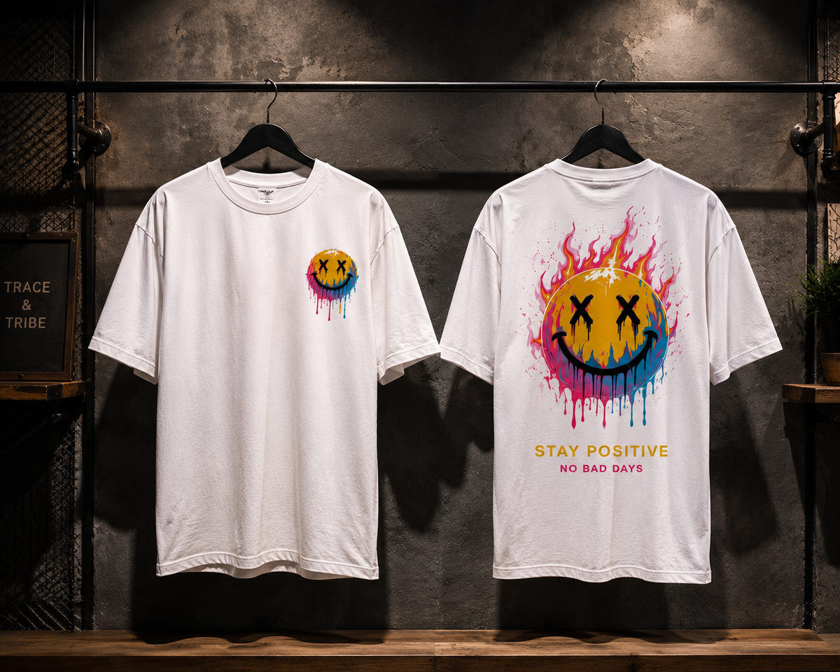 Stay Positive Oversized Graphic T-Shirt