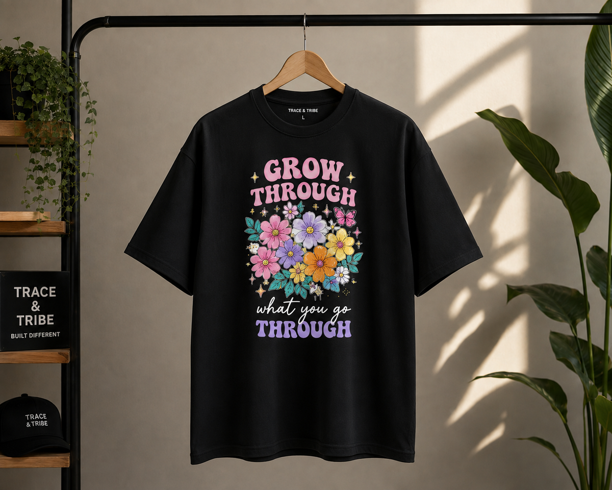 Grow Through Floral Oversized T-Shirt