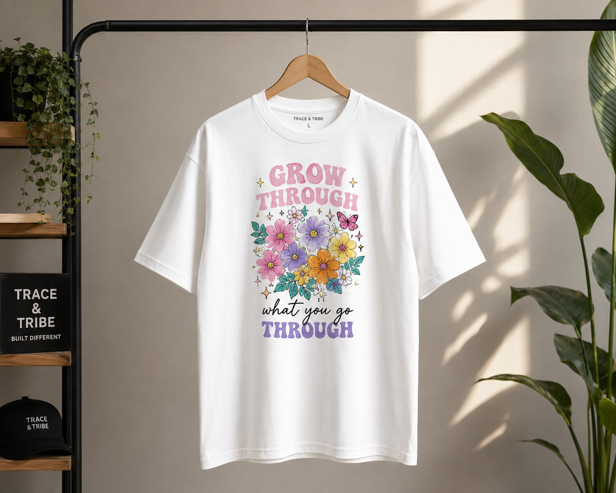 Grow Through Floral Oversized T-Shirt