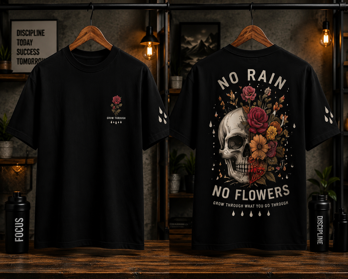 Grow Through No Rain No Flowers Oversized T-Shirt