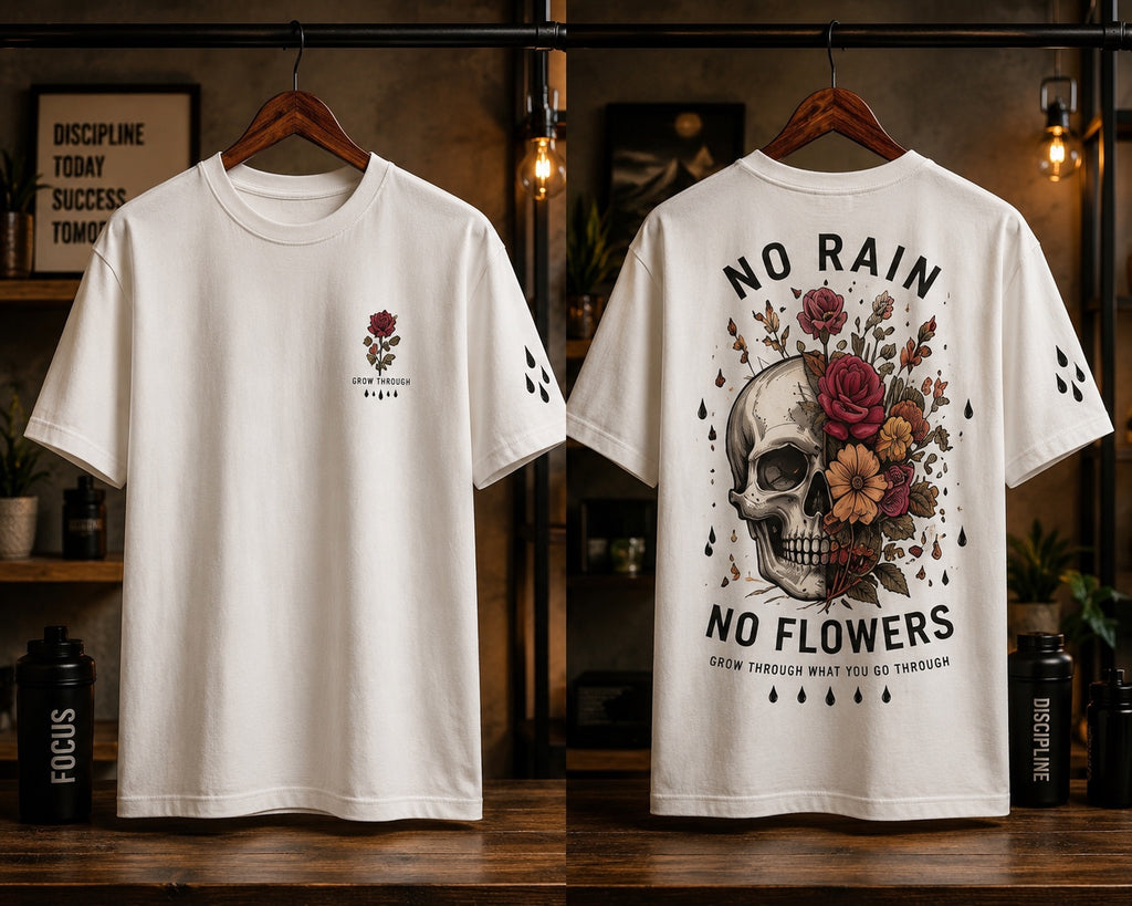 Grow Through No Rain No Flowers Oversized T-Shirt